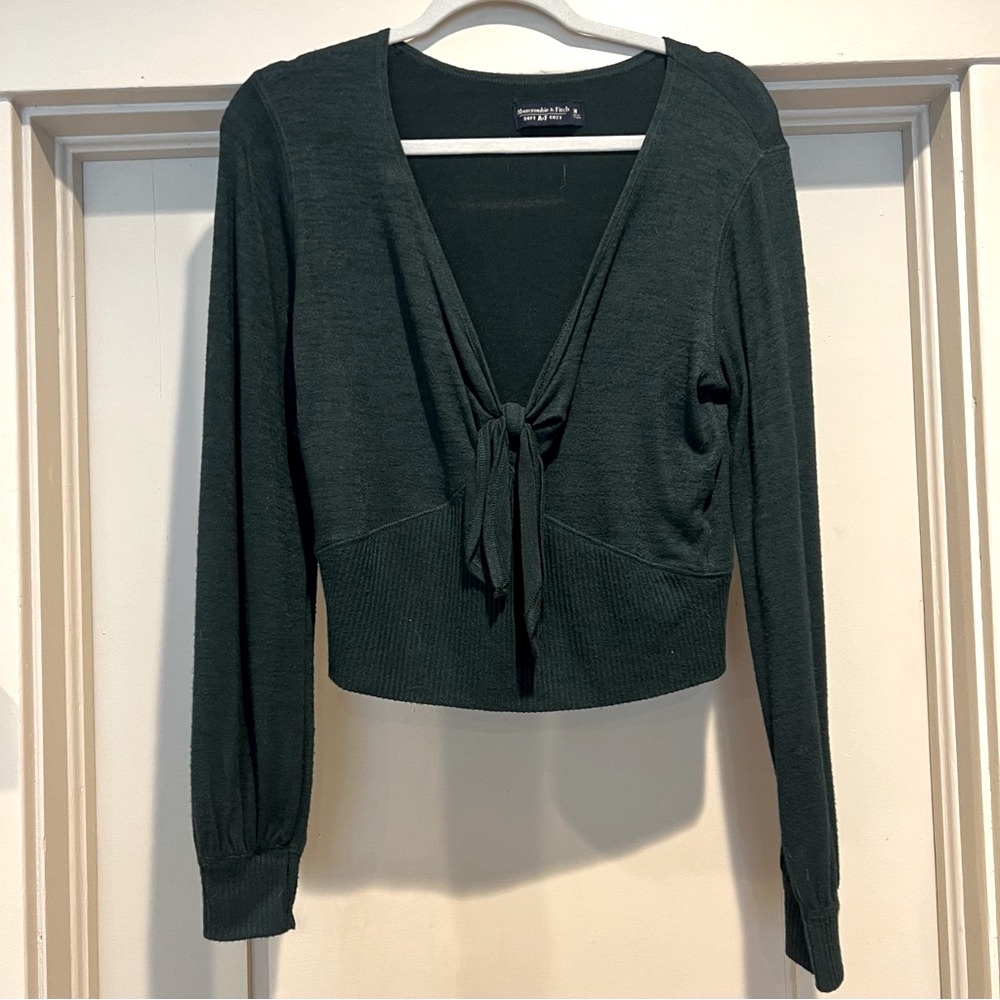 Abercrombie & Fitch Forest Green Cropped Sweater Size Medium